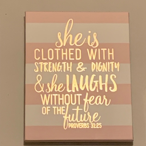 The Spring Shop Other - Pink and white wall decor                                       Bible scripture